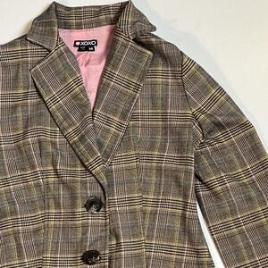 XOXO Vintage y2k Plaid Blazer Sz M Lightweight Preppy Clueless Jacket Made In US